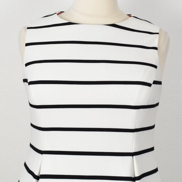Eliza J Graduated Stripe Pleated Sleeveless Dress - 14W - Picture 2 of 10